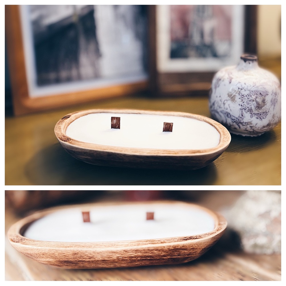 Candle Soy  Reusable Wooden Dough Bowl - Picture 3 of 10
